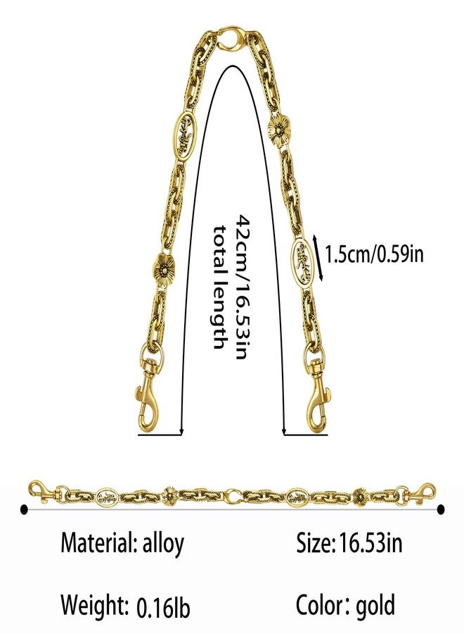 LSBDJDL Cute Cherry Gold Bag Charms Wallet Chain Keychains Purse Accessories For Women (letter) - Image 2